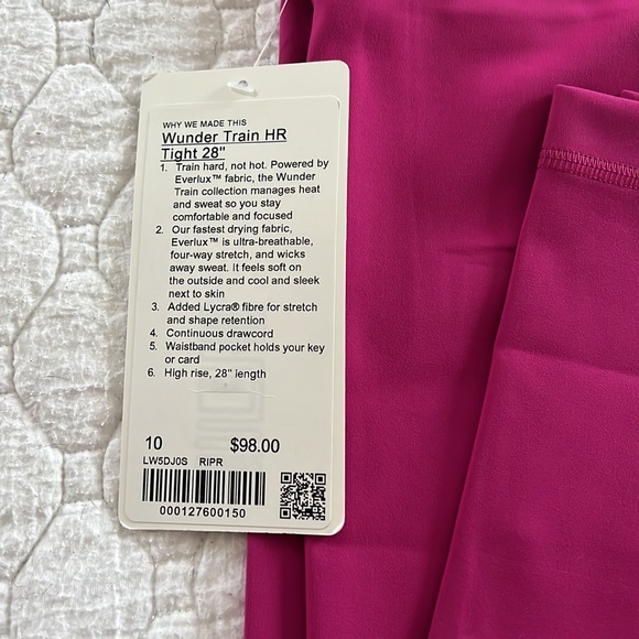 Lululemon Wunder Train HR Tight 28” Ripened Raspberry SOLD OUT - Picture 4 of 6